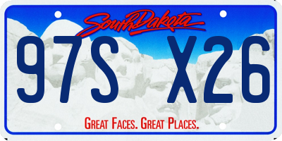 SD license plate 97SX26