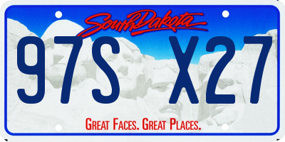 SD license plate 97SX27