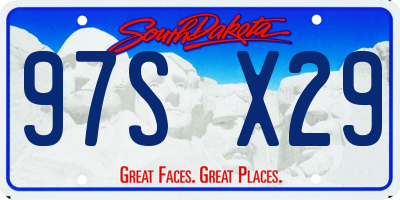SD license plate 97SX29