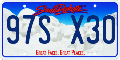 SD license plate 97SX30