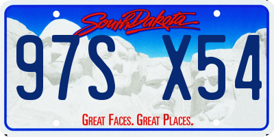 SD license plate 97SX54