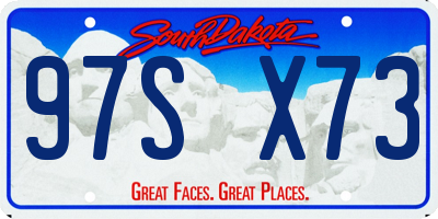 SD license plate 97SX73