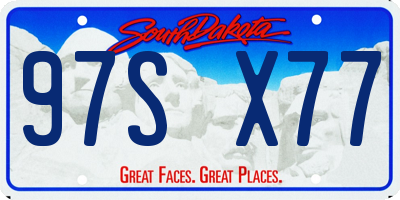 SD license plate 97SX77