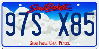 SD license plate 97SX85
