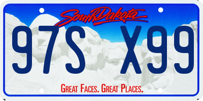SD license plate 97SX99