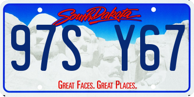 SD license plate 97SY67
