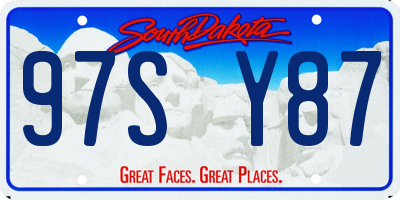 SD license plate 97SY87