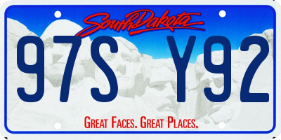 SD license plate 97SY92