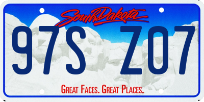 SD license plate 97SZ07