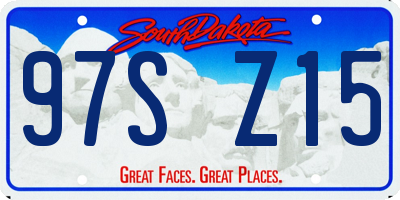 SD license plate 97SZ15