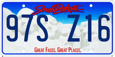 SD license plate 97SZ16