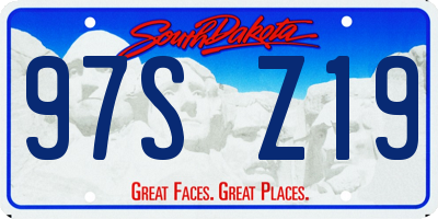 SD license plate 97SZ19