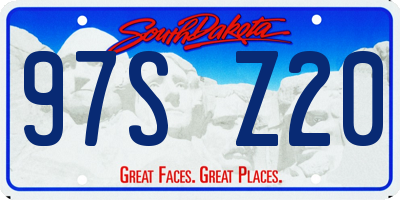 SD license plate 97SZ20