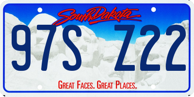 SD license plate 97SZ22