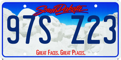 SD license plate 97SZ23