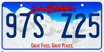 SD license plate 97SZ25