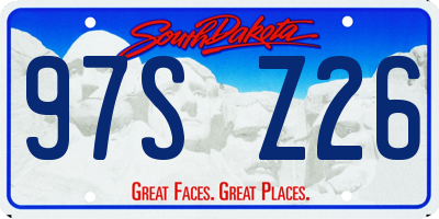 SD license plate 97SZ26