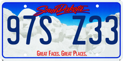 SD license plate 97SZ33