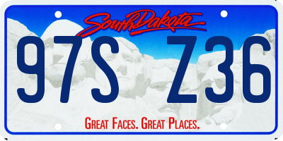 SD license plate 97SZ36