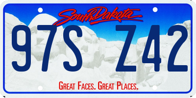 SD license plate 97SZ42