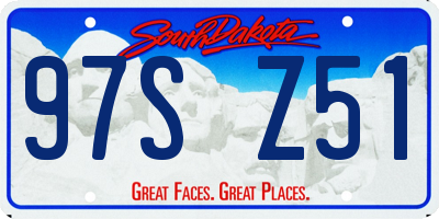 SD license plate 97SZ51