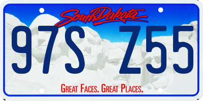 SD license plate 97SZ55