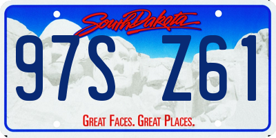 SD license plate 97SZ61