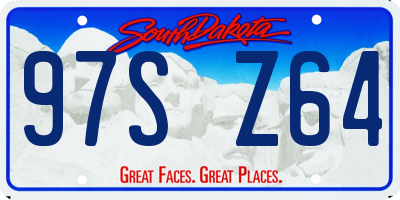 SD license plate 97SZ64