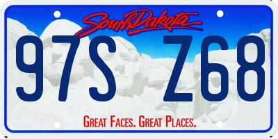 SD license plate 97SZ68