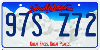 SD license plate 97SZ72