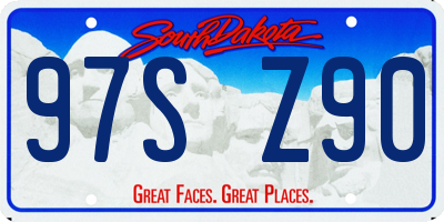 SD license plate 97SZ90