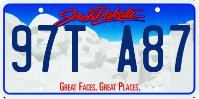 SD license plate 97TA87