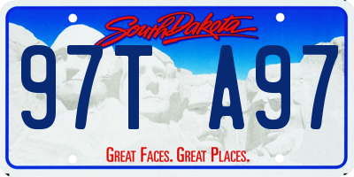 SD license plate 97TA97