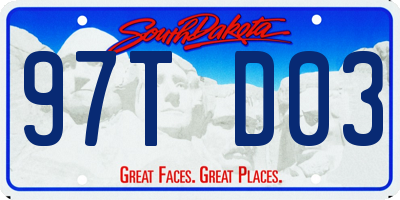 SD license plate 97TD03