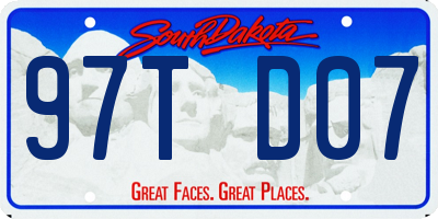 SD license plate 97TD07