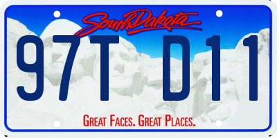 SD license plate 97TD11