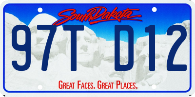 SD license plate 97TD12