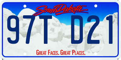 SD license plate 97TD21
