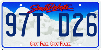 SD license plate 97TD26