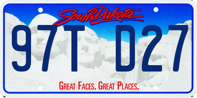 SD license plate 97TD27