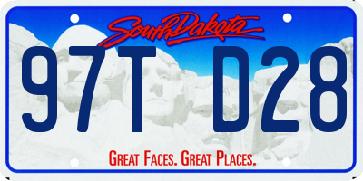 SD license plate 97TD28