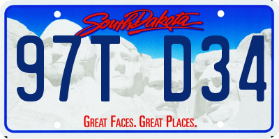 SD license plate 97TD34