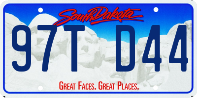 SD license plate 97TD44