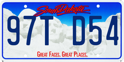SD license plate 97TD54