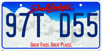 SD license plate 97TD55