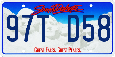 SD license plate 97TD58