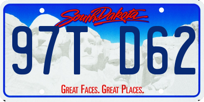 SD license plate 97TD62