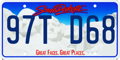 SD license plate 97TD68