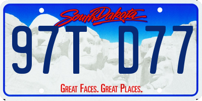 SD license plate 97TD77