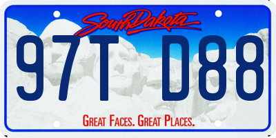 SD license plate 97TD88